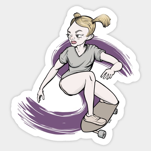 Surfskate waves Skater Sticker TeePublic